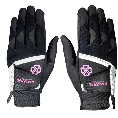 SPALDING LEZAX NTGL-3407 BK-S Women's Golf Gloves Nicotera Synthetic Leather Gloves Black S 6.7 - 7.1 inches (17 - 18 cm)