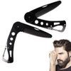 Set of 2 Folding Beard Comb, Pocket Comb, Stainless Steel, Men's, Foldable, Anti-Static, Portable Comb, Birthday Gift