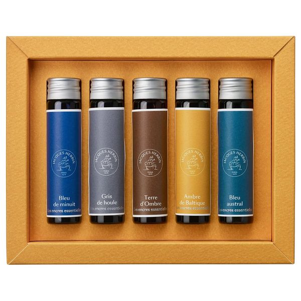 Jacques Herbin Luna Essential Ink Set, Includes Five 15ml Tubes of Ink