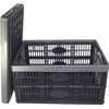 4 X PLASTIC FOLD FLAT STACKABLE STORAGE CRATES BOXES 32LT MULTIBUY SAVER by PAYLESS TRADING®