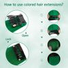 20 Inch Colored Hair Extensions, Party Highlights Straight Colorful Clip In Hair Extensions, Synthetic Rainbow Hairpieces for Girls Kids Gift(10Pcs Green)