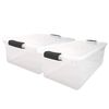HOMZ 64-Quart Clear Plastic Stackable Storage Bin with Lid Container Box with Latching Handles for Home Garage Organization, Clear (2 Pack)