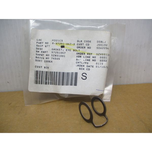 GM 97251047 Eye Bolt Gasket QTY:1