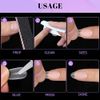 FINGOOO Nail Tips, Ultra Thin, 300 Pieces, Short, Clear, Medium, False Nails, Natural Fit, Adherence (Oval S)