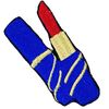 Lipstick Makeup Fancy Iron on Sew on Embroidered Patch