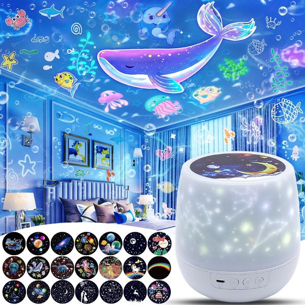 21 Types of Projection Film, Planetarium, For Home Use, Children, Popular, Authentic, Whales, Solar System, Constellations, Deer Under The Moon, Sea World, Dolphin, Mermaid, Kids' Night Light, Bedside