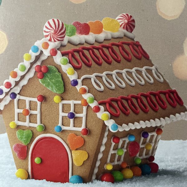 GINGERBREAD HOUSE for ICING DECORATING Cookie Pre Built House NEW In BOX❤️blt7j1