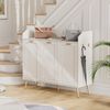 3-Tier Storage Cabinet w/2 Adjustable Shelves, Side Organizer and Mounted Hooks