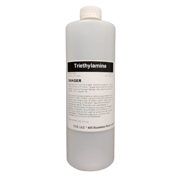 CCS CONSOLIDATED CHEMICAL & SOLVENTS Triethylamine High Purity Solvent 120ml (4 fl oz) Poly Bottle