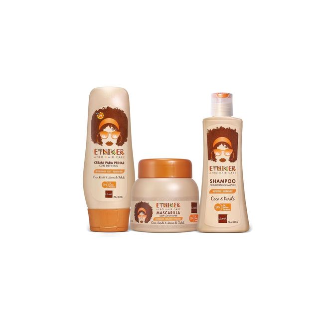 ETNIKER Afro-textured, Curly & Wavy hair Wash Kit: Styling Cream, Nourishing