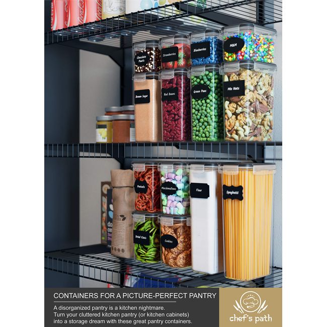 Chef's Path Airtight Food Storage Container Set - 7 PC - Kitchen & Pantry  Organization Ideal for Flour