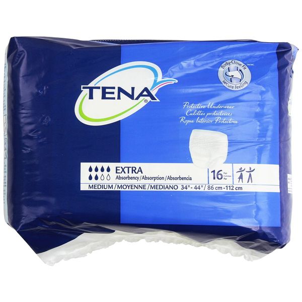 TENA ProSkin Extra Breathable Underwear, Incontinence, Disposable, Moderate Absorbency, Medium, 16 Count