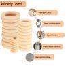 WELHAEPI 90 Pcs Natural Wooden Rings, Unfinished Wood Teething Rings, Craft Wooden Rings Hoops for Craft DIY Jewelry Making Pendant Connectors Wooden Craft Rings - 15mm, 25mm, 35mm, 45mm, 55mm
