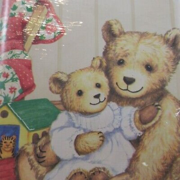 Teddy Bears Quilt Toy Boxes Doll House HMS Sail Boat Prepasted Wallpaper Border