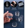 EBANKU 3PCS Clear Nail Stamper Silicone Jelly Stampers with 4PCS Scrapers and 3PCS Silicone Replace Nail Art Stamper Heads for Manicure Tools