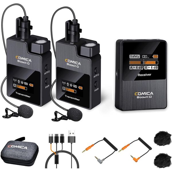 Boomx-D2 - Wireless Microphone System for Cameras, Camcorders, Smartphones, Lapt