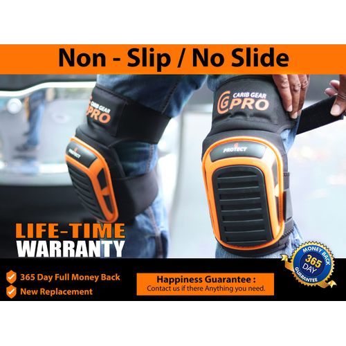 CARIB GEAR PRO Safty Knee Pads for Men and Women Work Construction | Work Heavy Duty Comfortable Anti-slip Double Straps Gel Knee Pads Tools for Flooring Cleaning, Tiling, Roofing and Gardening