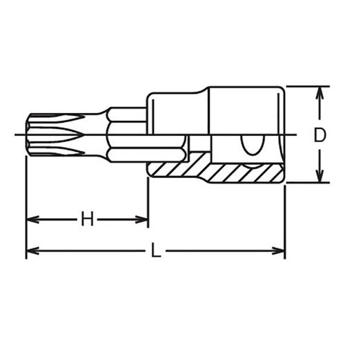 Ko-ken 3025.50-27IP 3/8 Sq. Dr. TORX®plusA® 27IP Bit Socket - Length 50mm