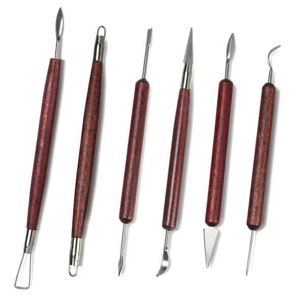 Clay Sculpting Modelling Tools, 6pcs Wax Carving Engraving Tools Pottery Air Dry Clay Tool Sculpting Set for Art Crafts DIY Pottery Sculpture