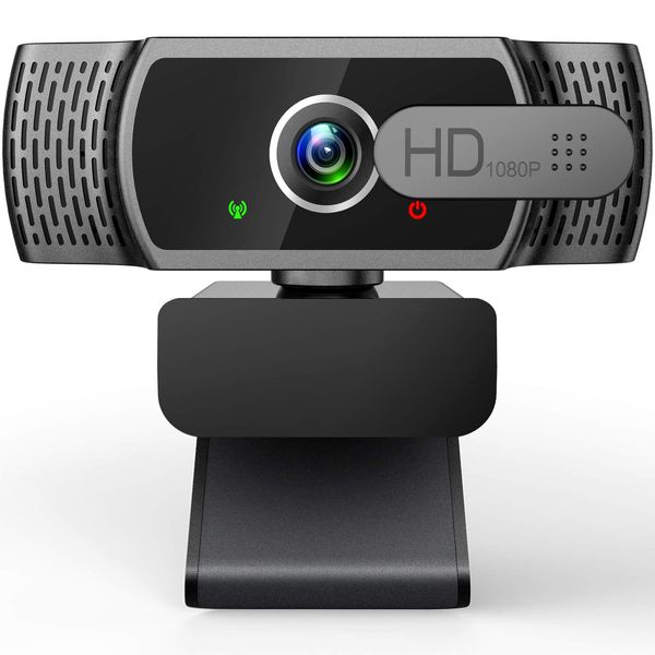 Webcam for PC with Microphone - 1080P FHD Webcam with Privacy Cover & Webcam Mounts, Plug and Play USB Web Camera for Desktop & Laptop Conference, Zoom, Skype, Facetime, Windows, Linux, and macOS