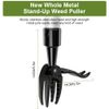 OFFCUP Stand Up Weeding Tool, Detachable Handle Weed Remover Tool, Weed Puller Tool Manual Weeder Tool Weed Puller Root Remover Tool with 4 Claws for Garden (Weed Puller)