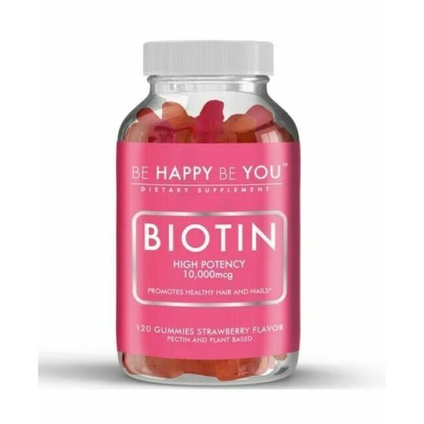 BE HAPPY BE YOU BIOTIN 10,000 Mcg High Potency Gummies Promotes Healthy Hair &