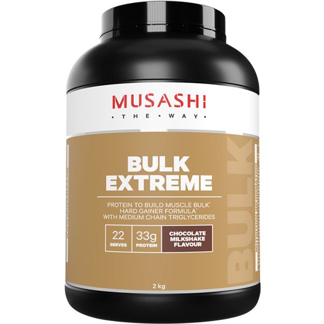 New MUSASHI Bulk Extreme Protein Powder 2KG Chocolate Milkshake