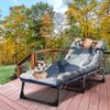 Folding Camping Cot 4-Positions Adjustable Reclining Portable Lounge Chair W/Pad