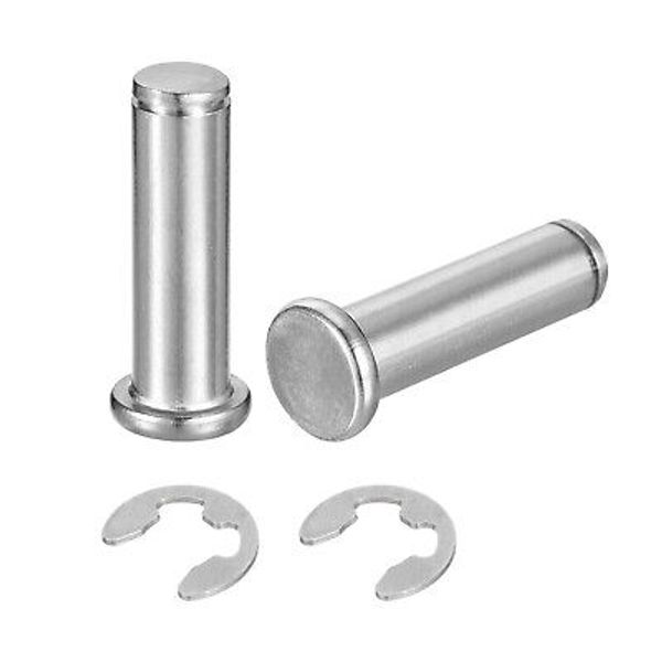 2Set M12x40mm 304 Stainless Steel Cylindrical Shaft Snap Ring Locating Pin