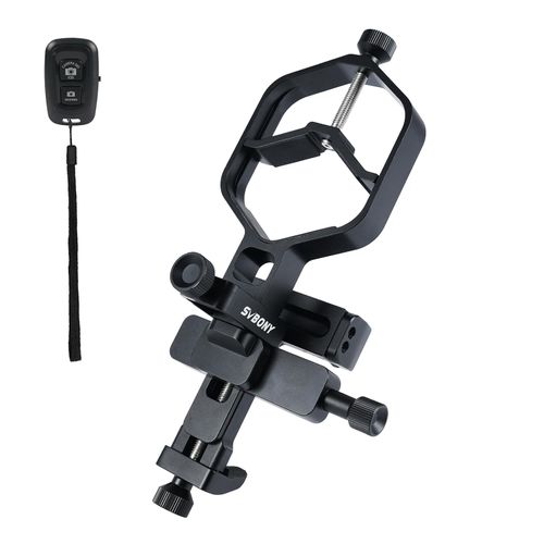 SVBONY SV214 Pro 3-Axis Universal Smartphone Adapter, Support 44 to 64mm Eyepiece Diameter, Digiscoping Adapter with Remote Control for Spotting Scope Telescope Capture and Video