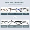 EASY READ 2 Pack TR90 Reading Glasses for Men,Sporty Rectangular Blue Light Blocking Readers with Spring Hinge(Magnification 2.00,Tortoise/Gradient Blue)