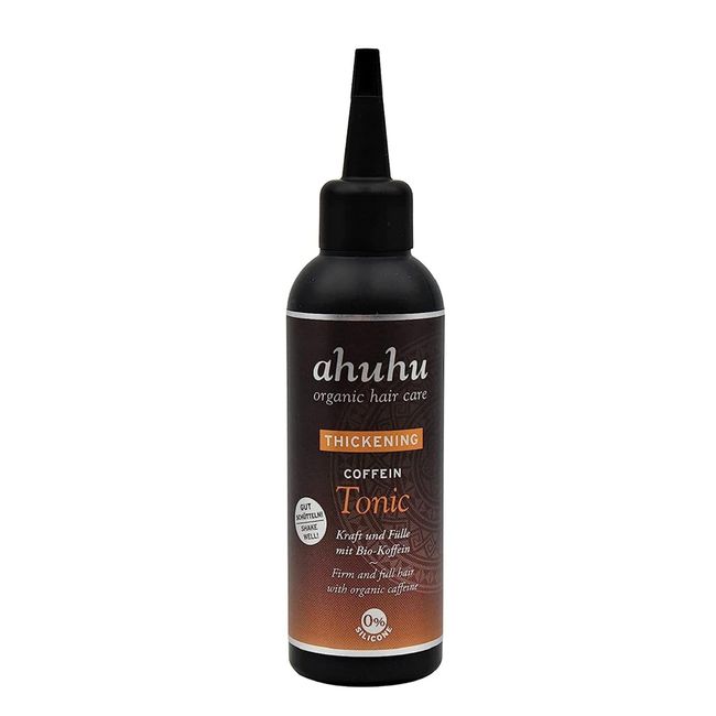 ahuhu THICKENING Caffeine Tonic (100ml) - vitalising hair tonic with strengthening organic caffeine, fortifies the hair from the root, suitable for all hair types & also for hair loss, vegan hair care