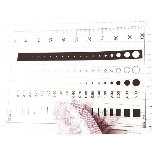 Flaw SEC Size Estimation Chart Dirt Test Gauge for Dot and Line Defects Measuring (1)