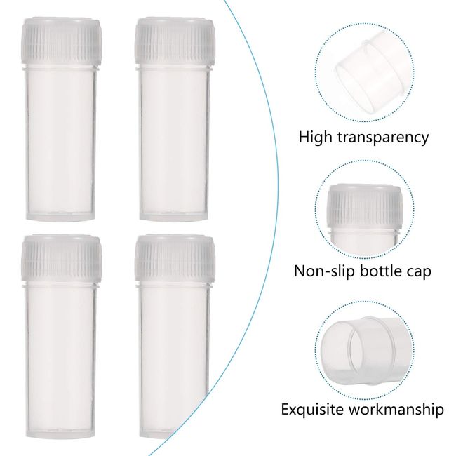 50 PC Clear Glass Sample Bottle Test Tube Small Bottles Vials Storage Containers