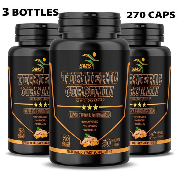 TURMERIC 95% CURCUMIN EXTRACT 10,000mg BLACK PEPPER TUMERIC ANTIOXIDANT 270 CAPS