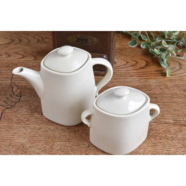 ■Linen Linen Linen Square Sugar Pot & Crimer Set