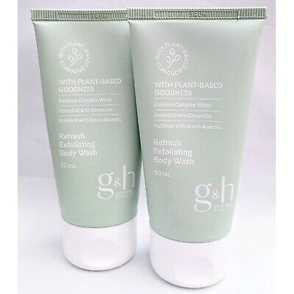 G&H Refresh 2 PACK Travel Size Exfoliating Body Wash 1.7 fl oz FREE SHIPPING