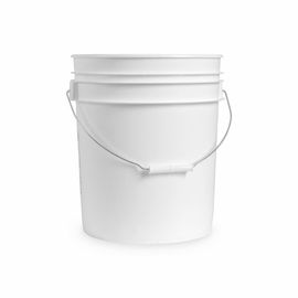 3.5-Gallon White Plastic Bucket with Lid - Durable 90 Mil All