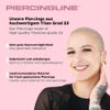 PIERCINGLINE Titanium nose piercing spiral | 3 CRYSTALS | nose stud - black colours