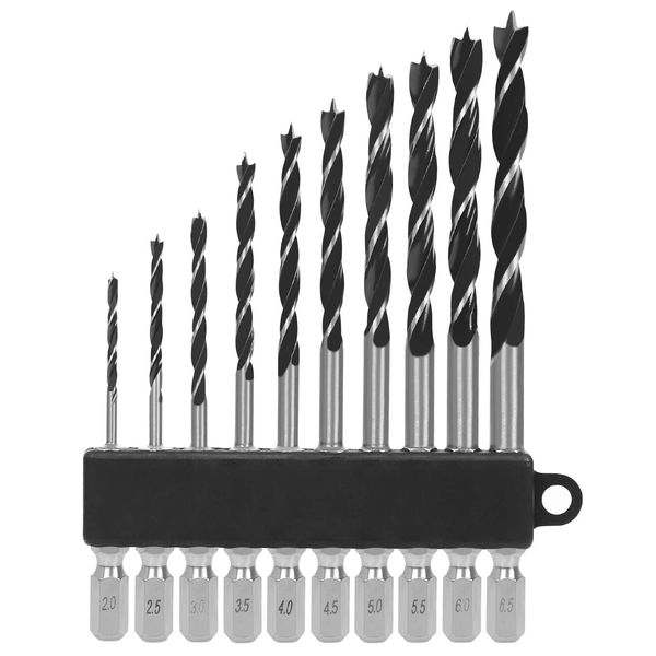 YMJOGGUE Woodworking Drill, Hexagonal Shaft Drill, Drill Blade for Woodworking and Resin, Set of 10, Triangular Woodworking Drill Bit