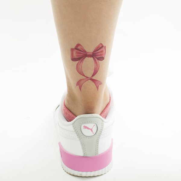 Tattoodrucker x Schleifen Tattoo - Vier Schleifen in rosa - Temporary Body Tattoo - T135 2