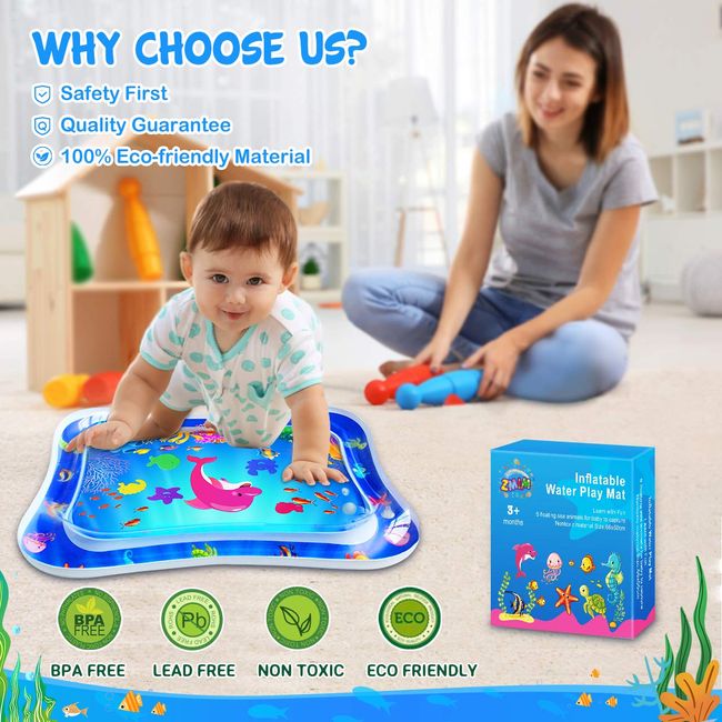 Tummy Time Water Mat Inflatable Baby Water Play Mat For Kids Perfect  Sensory Toys For Baby Early Development Activity Centers For Infants  Toddlers 3