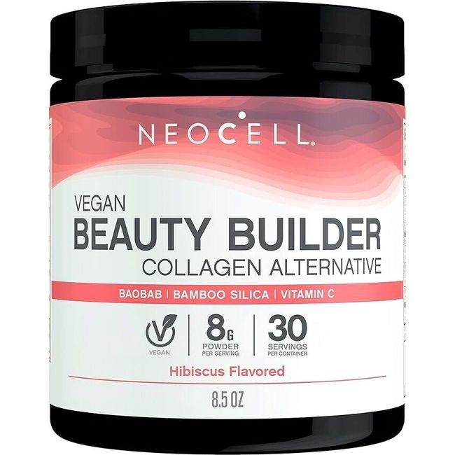 Neocell Vegan Beauty Builder Collagen Alternative Powder 8.5 oz -Hibiscus Flavor