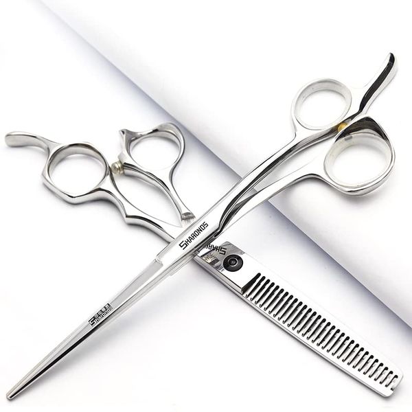 AXEMOORE 2 x Slim Hairdressing Scissors Silver