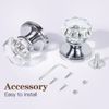 CLCTK 2 Pack Crystal Dummy Door Knobs, Non-Turning Single Side Dummy Door Knob, Polished Chrome