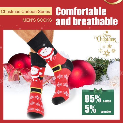Moonlight Manor Christmas Socks For Men, 6 Pack Mens Christmas Socks, Xmas Crew Socks US Size 6-13