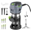 WORKPRO Compact Router Kit 6.5Amp Corded Trimmer Router Tool W/6 Variable Speeds