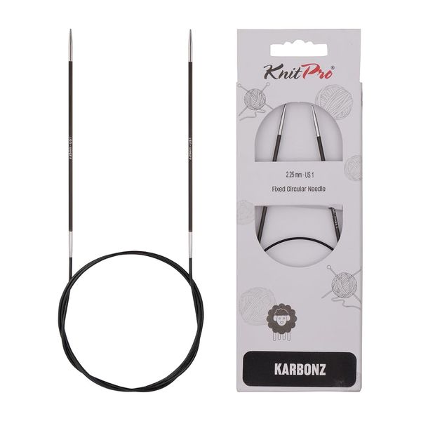 KnitPro Karbonz Fixed Circular Needles 16" (40cm) | 2.25 mm