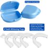 Teeth Whitening Trays 4 Pcs with 2 Travel Storage Cases BPA Free Moldable Trimmable Thin Mouth Trays Dental Tooth Whitener Bleaching Trays