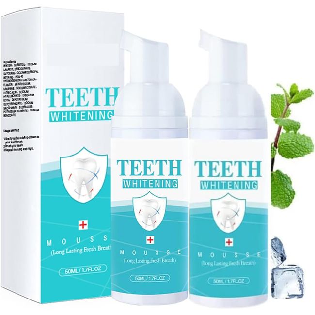 Teethaid Mundwasser,2Pcs Teeth aid Mouthwash,Teethaid Mouthwash Whitening Toothpaste Foam,Nature Teeth Whitening Foam Toothpaste,Oral Care-Toothpaste Replacement Mouthwash (100ml)